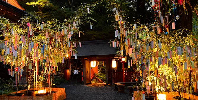 贵船神社的七夕竹叶装饰